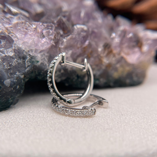 14K White Gold Earrings with Diamond