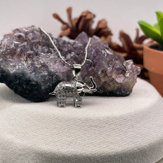 Elephant Silver 925 Sterling Silver Colorstone Necklace