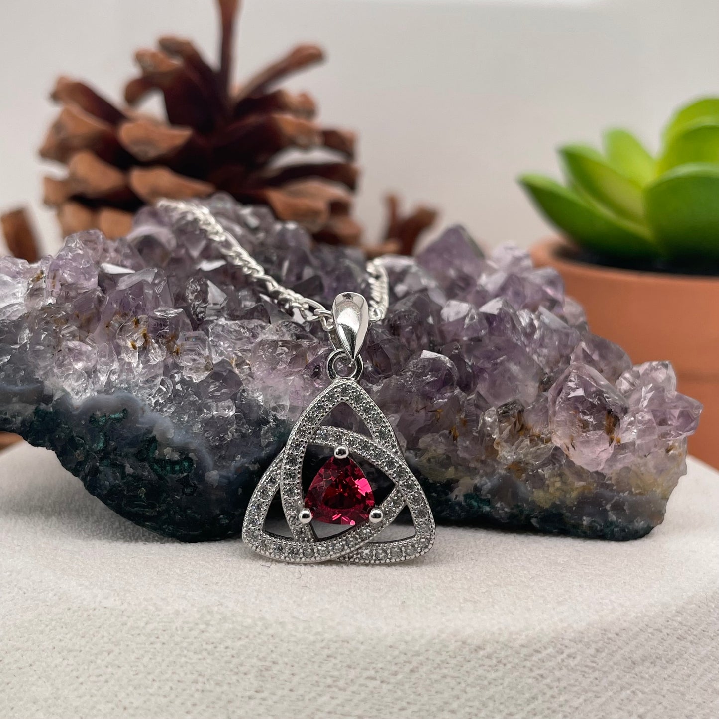 Triangle Silver Pendant 925 Sterling Silver Necklace