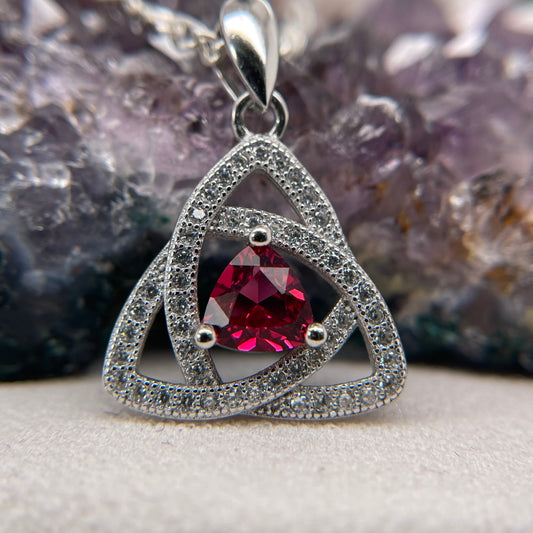 Triangle Silver Pendant 925 Sterling Silver Necklace