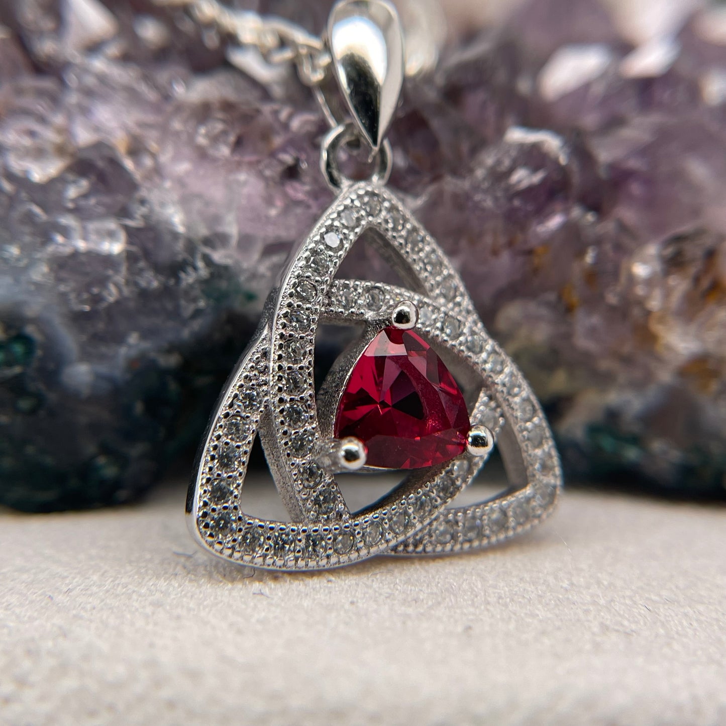 Triangle Silver Pendant 925 Sterling Silver Necklace