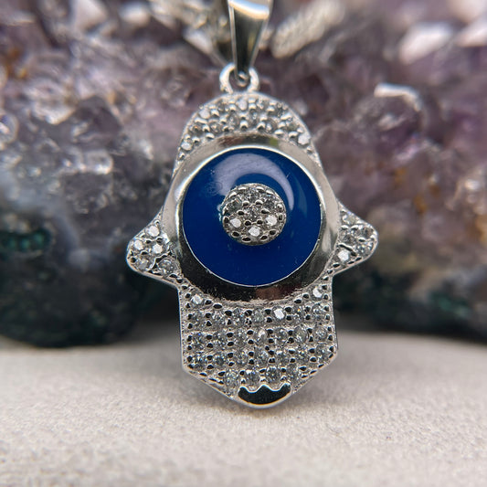 Hamsa Silver Pendant 925 Sterling Silver Hamsa Necklace