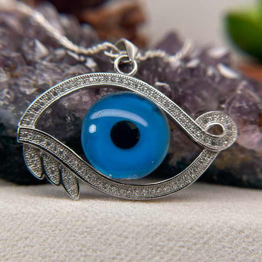 Evil Eve Silver Necklace 925 Sterling Silver Evil Eve Necklace