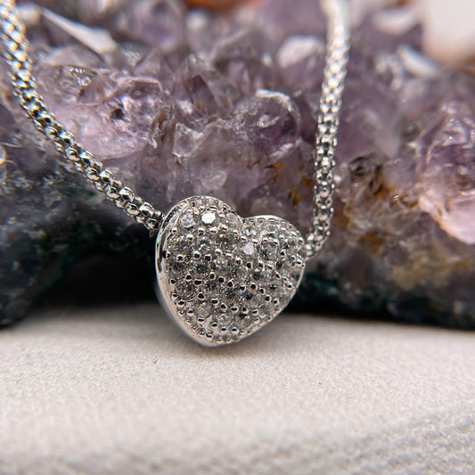 Heart Silver Pendant 925 Sterling Silver Heart Necklace
