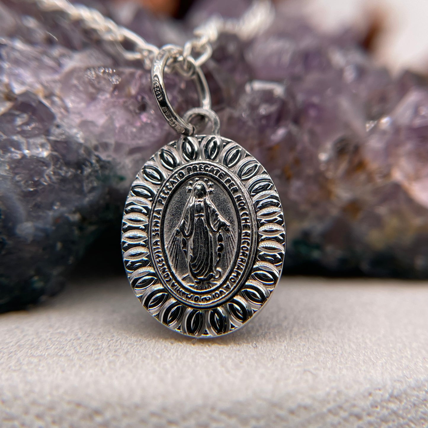 Virgin Mary Silver Pendant 925 Sterling Silver Virgin Mary Necklace