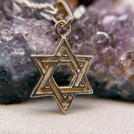 David Star Silver Pendant 925 Sterling Silver David Star Necklace