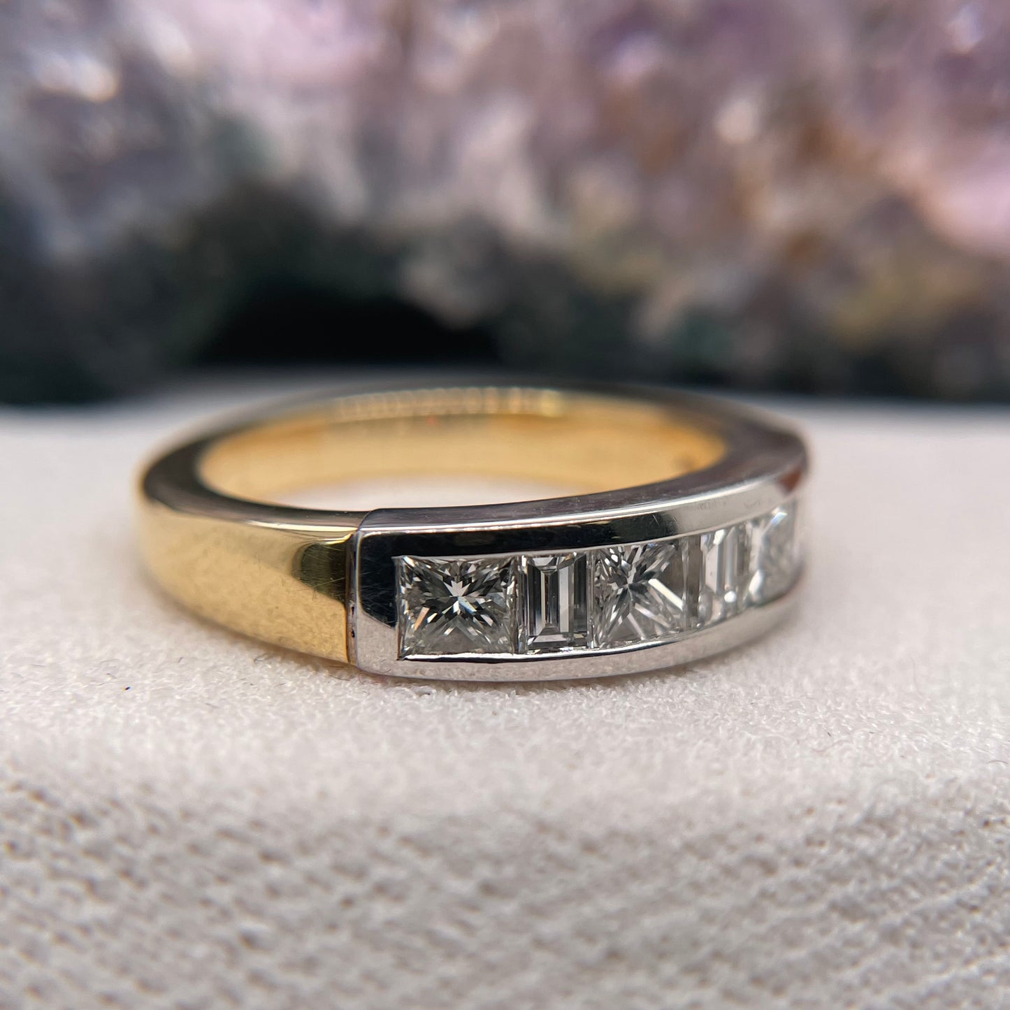 18K Yellow Gold with Platinum Ring