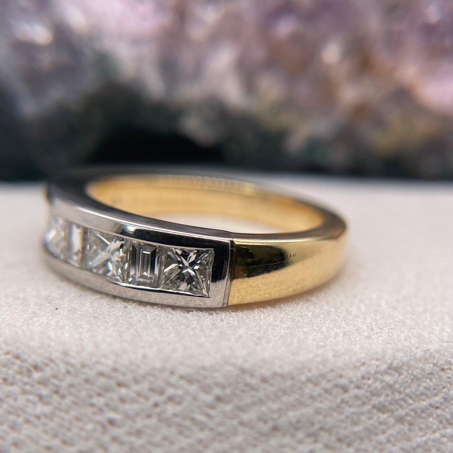 18K Yellow Gold with Platinum Ring