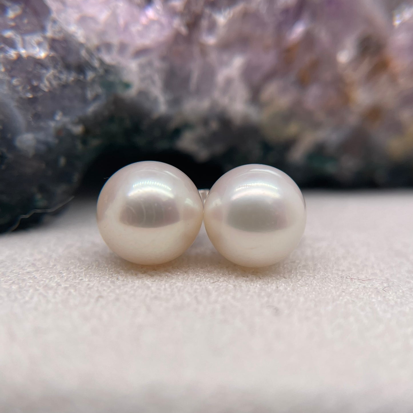 Silver Stud Pearl Earrings