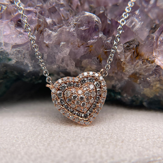 14K Rose Gold with Diamond Pendant