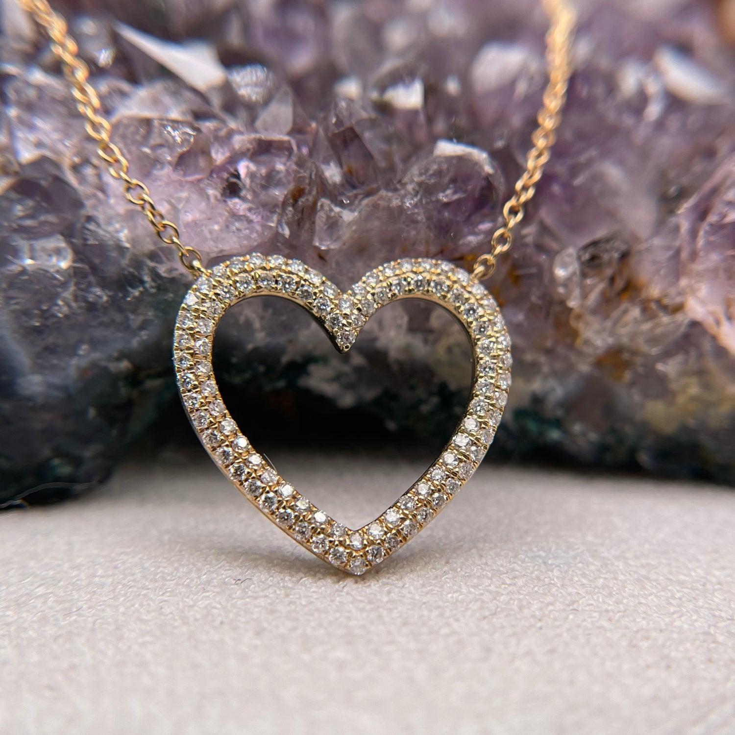 Effy D'oro 14K Yellow Gold Diamond Heart Necklace – effyjewelry.com