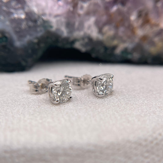14K White Gold Diamond Earrings