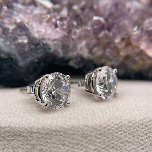 14K White Gold Cubic Zirconia Earrings
