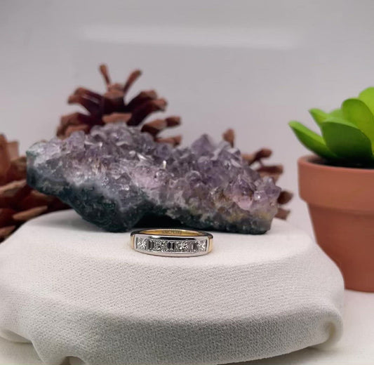 18K Yellow Gold with Platinum Ring